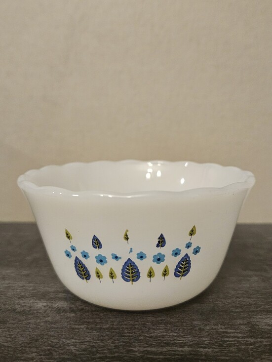 Other - Vintage Fire King Swiss Chalet Milk Glass Ramekin / Custard Cup